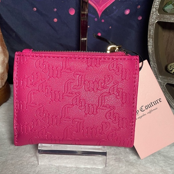 NWT Juicy Couture Pink Flash Embossed Bifold Wallet - Picture 2 of 5